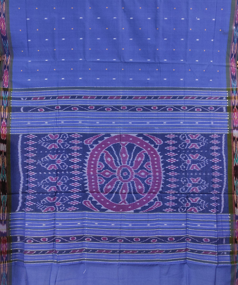 Sky blue handwoven cotton odisha ikat saree