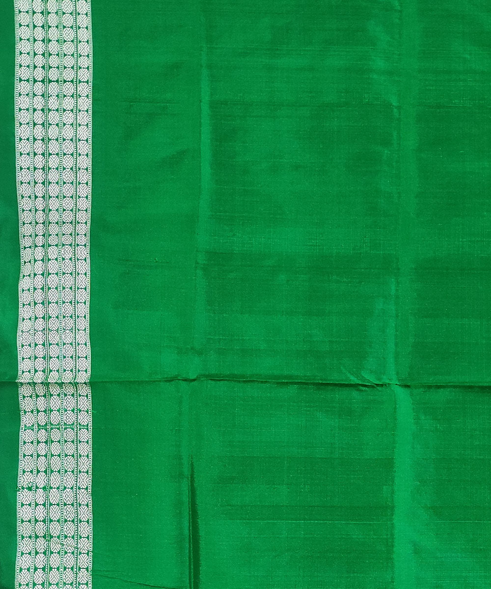 Violet green handwoven silk bomkai saree