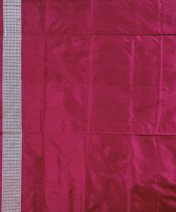 Cream pink handwoven silk bomkai saree