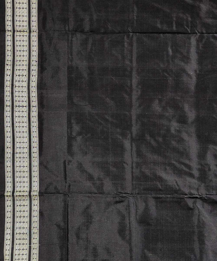 Grey black handwoven silk bomkai saree