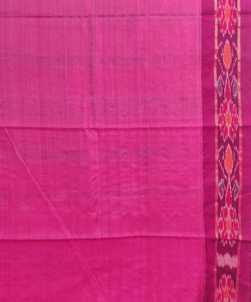 Off white pink tussar silk handloom sambalpuri saree