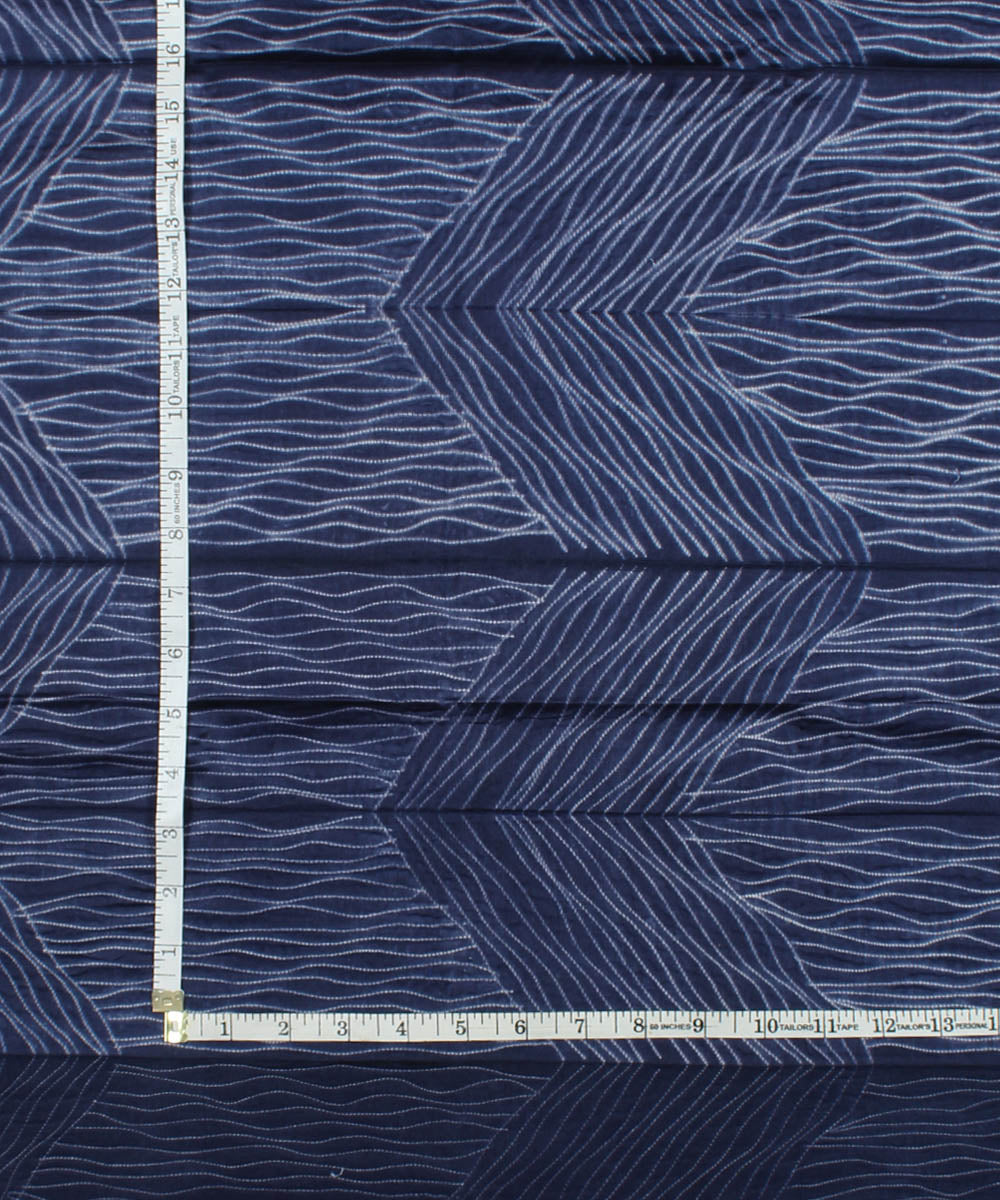 2.9m Dark blue tie dye cotton silk shibori kurta material