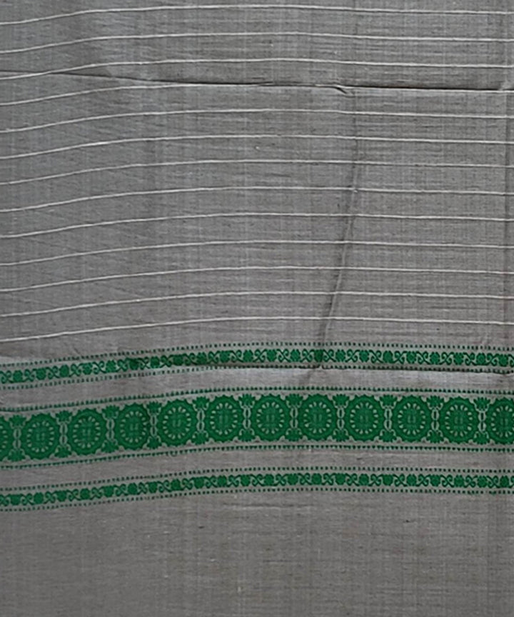 Grey green handwoven odisha ikat tussar silk dupatta