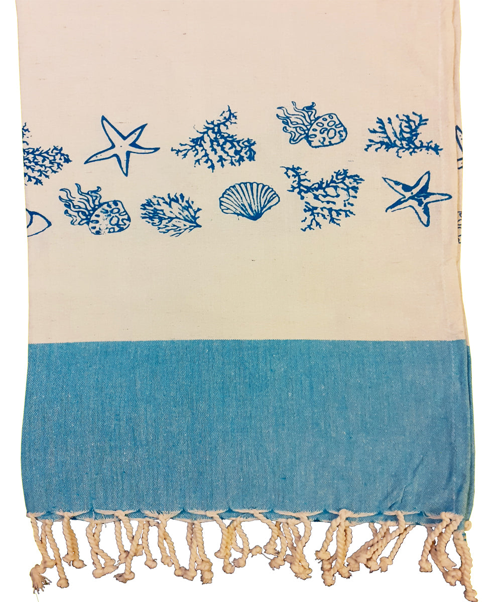 Turquoise blue handloom bedcover (Single Bed)