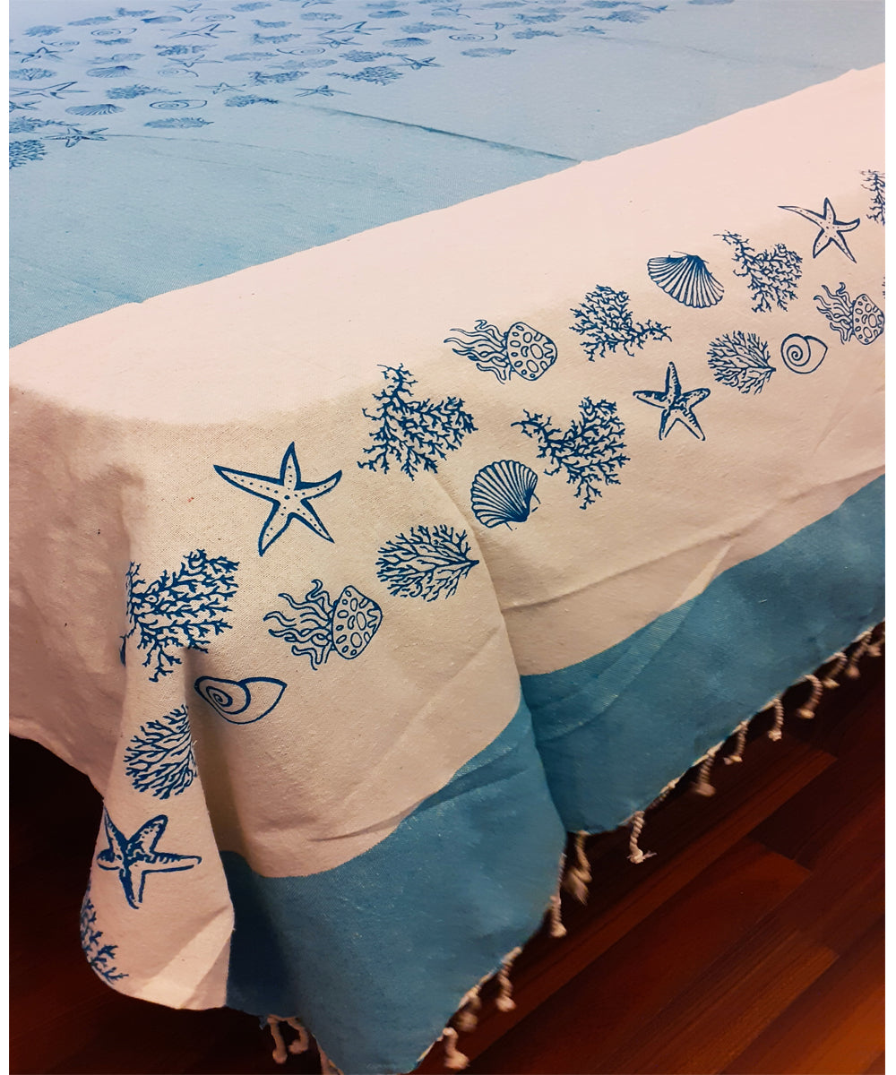 Turquoise blue handloom bedcover (Single Bed)
