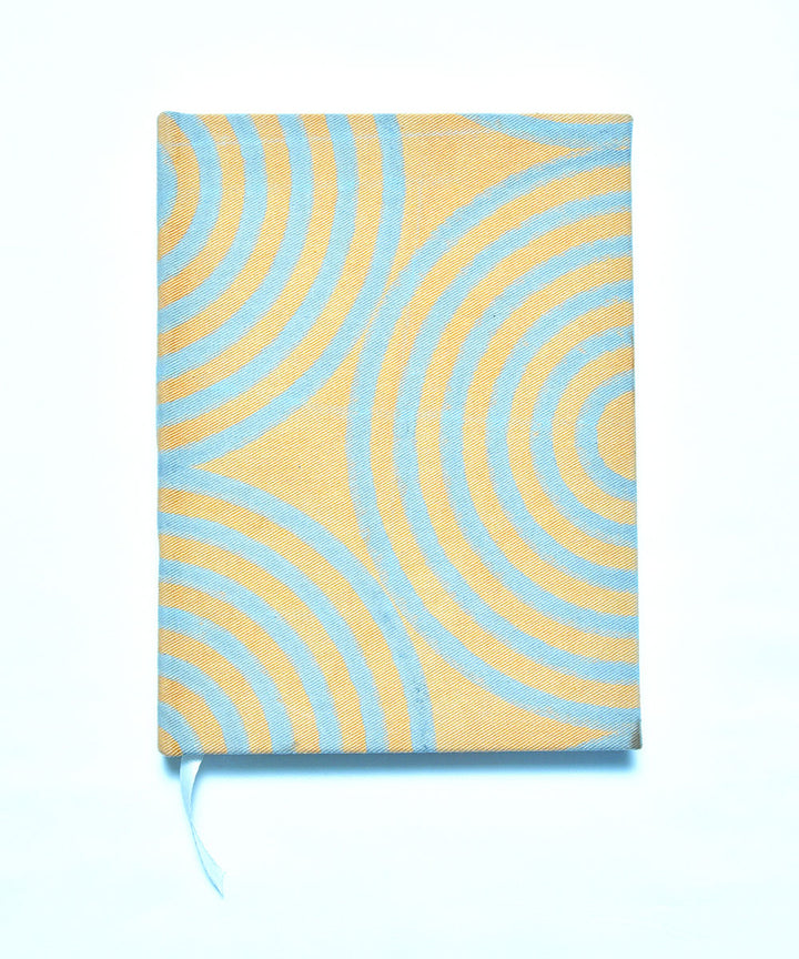 Yellow grey cotton block print handcrafted diary