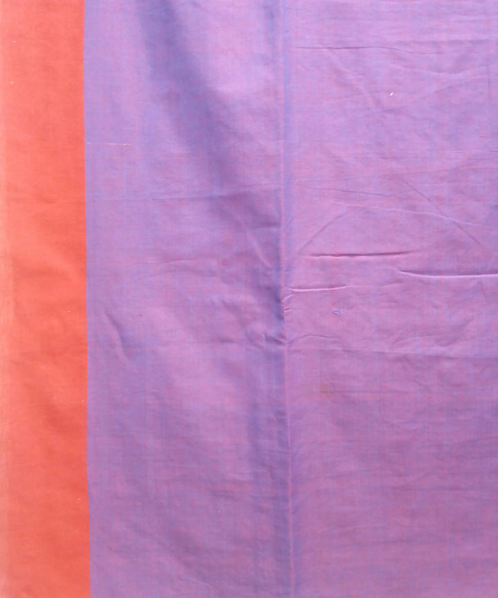 Blue grey and purple handspun handwoven cotton bengal saree
