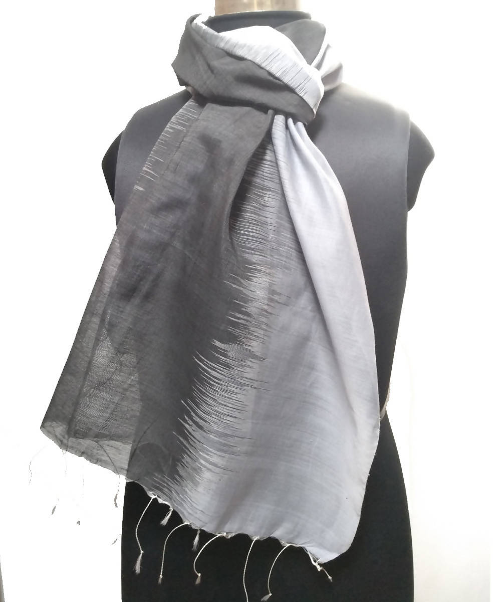 Black Grey Handwoven Tie dye SICO Stole