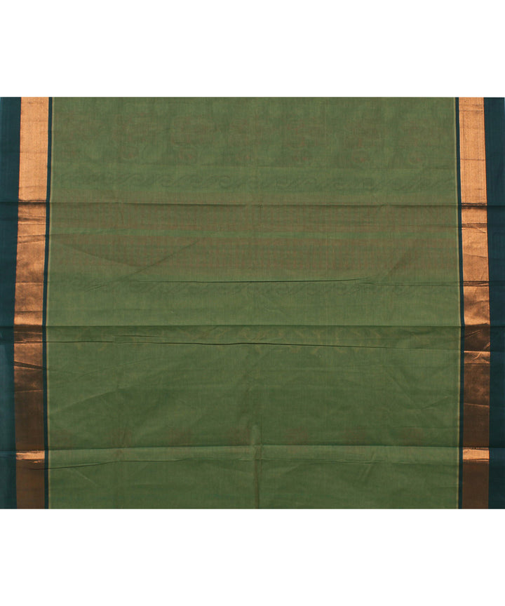 Green sadurangam checks cotton handwoven chettinadu saree