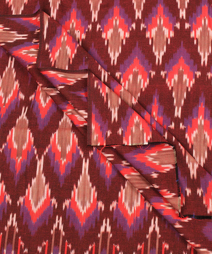 Multicolor handwoven single ikat cotton pochampally fabric