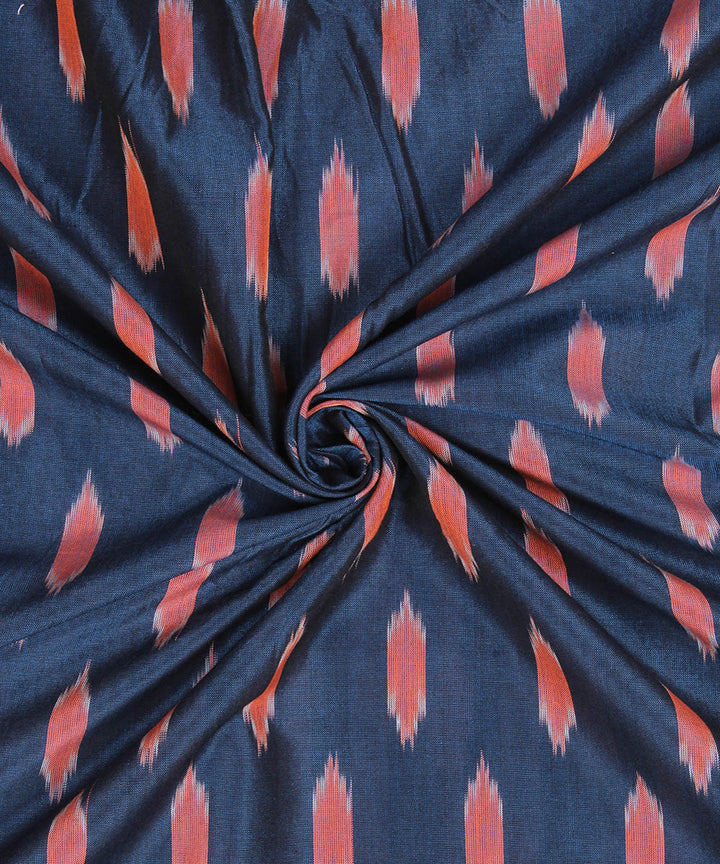 Dark blue handwoven single ikat cotton pochampally fabric