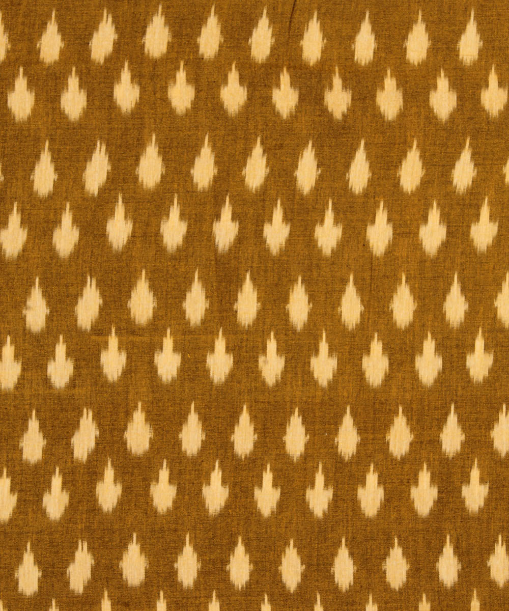 Brown handwoven single ikat cotton pochampally fabric
