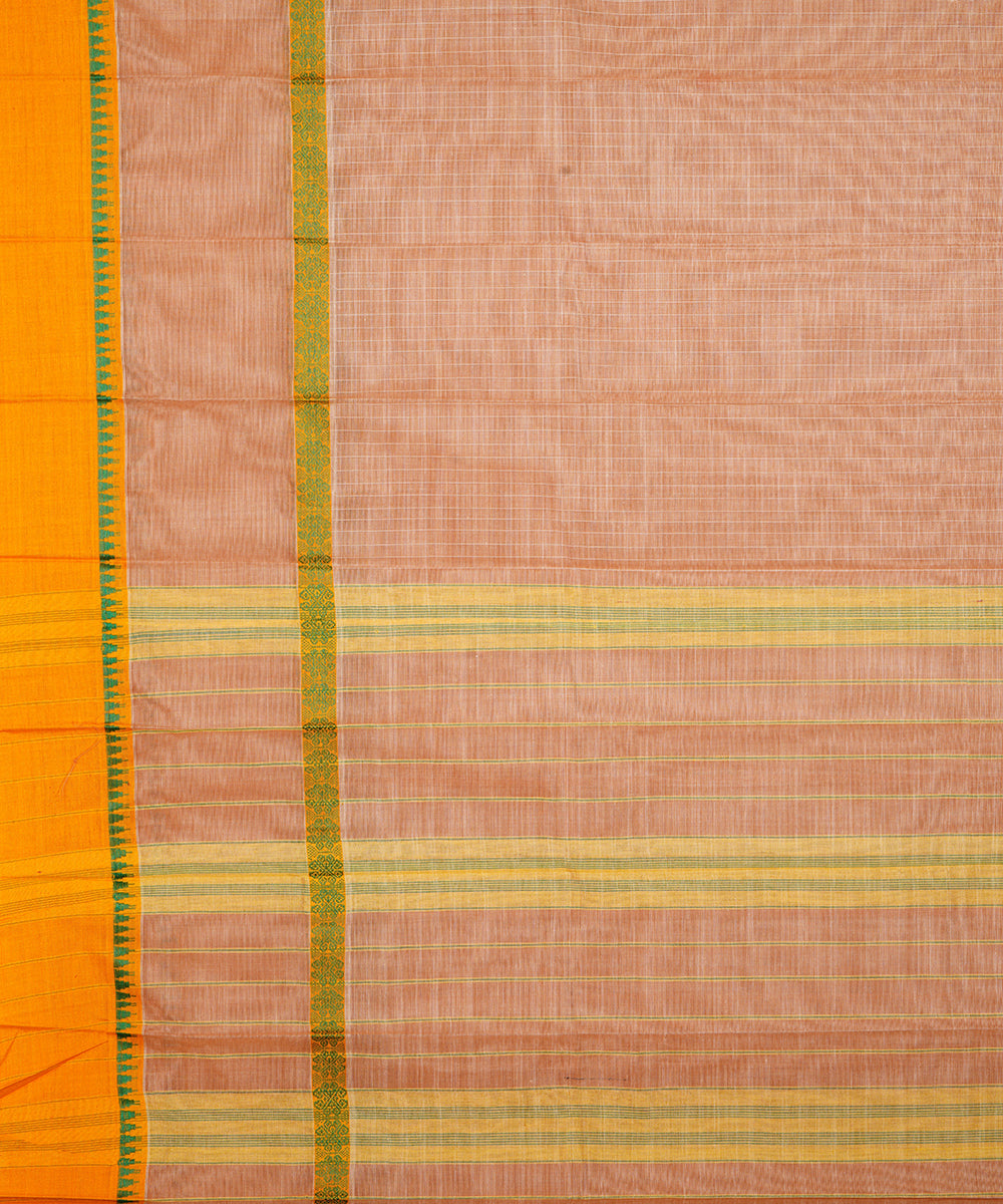 Light brown handloom narayanpet cotton sari