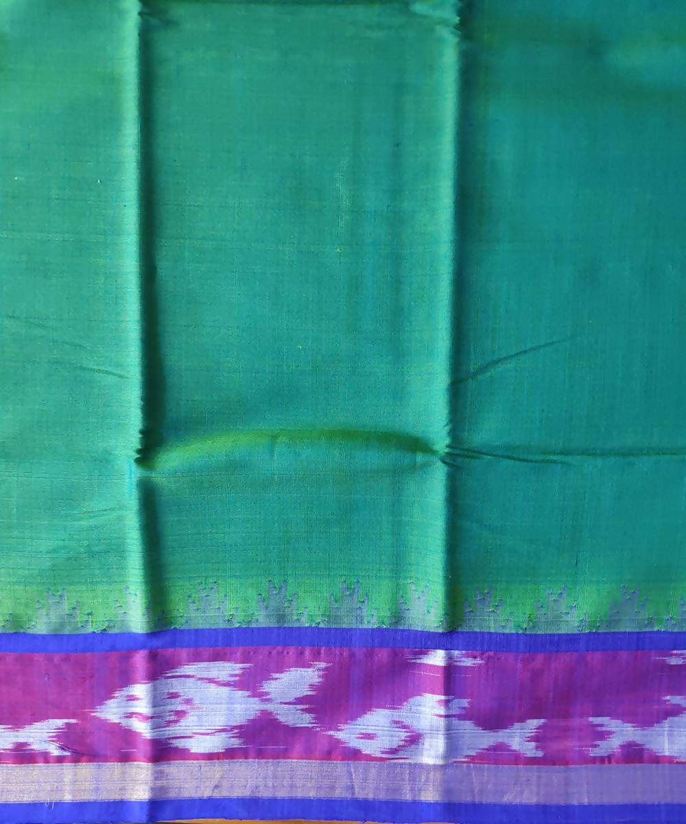 Dark green with violet handwoven gadwal silk saree