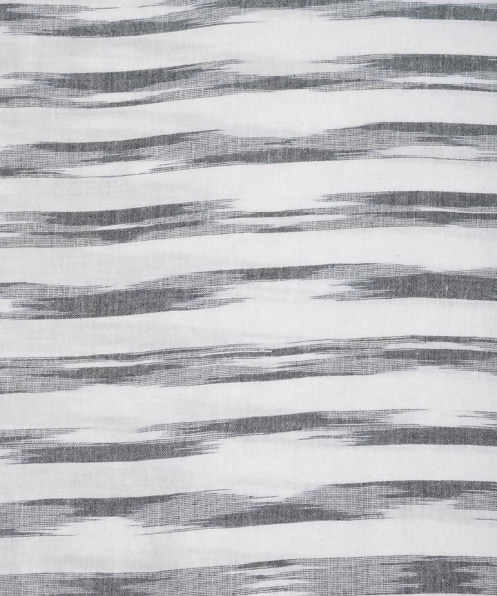 White black striped handwoven cotton fabric