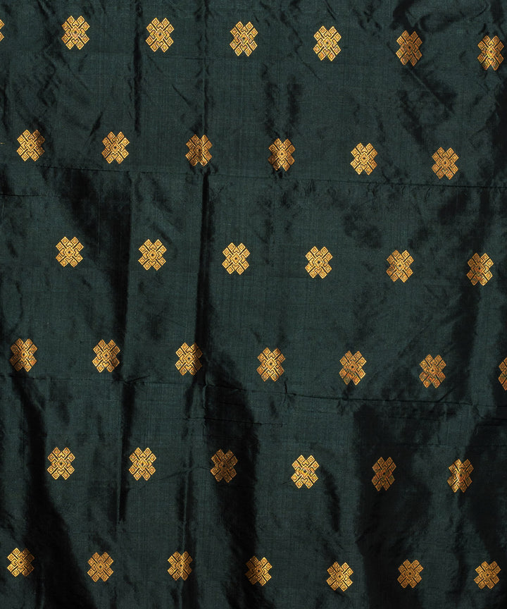Purbashree black and golden handwoven mulberry silk assam saree