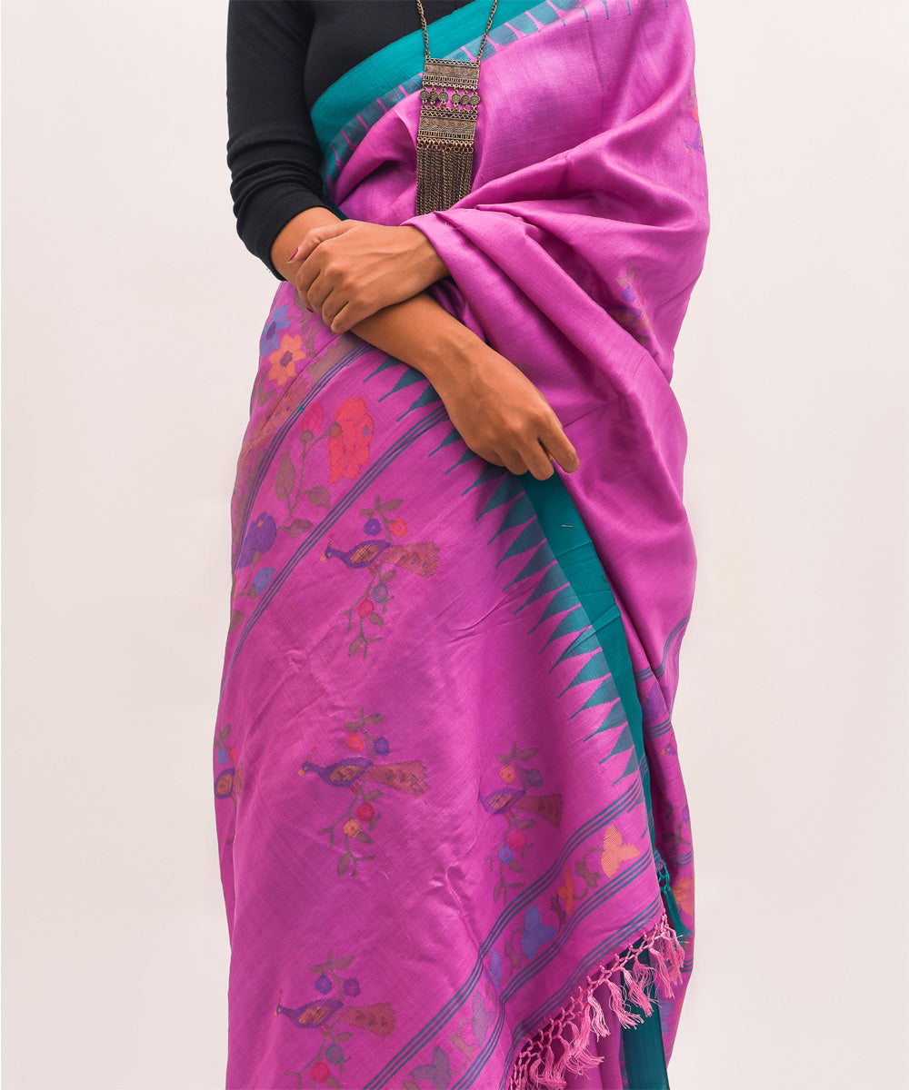 Purbashree lavender pink handwoven manipuri silk saree