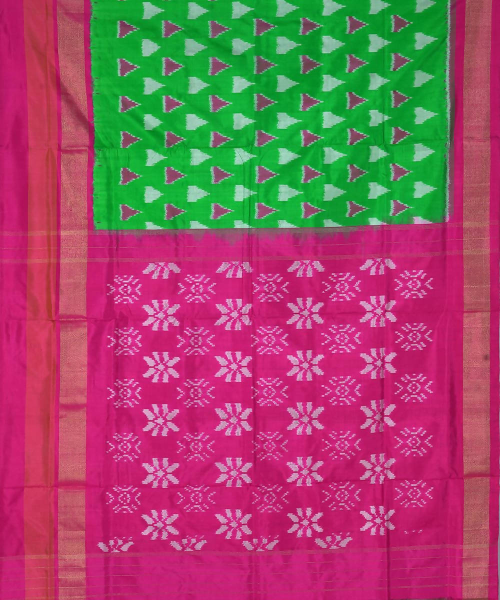 Handloom green ikkat silk pochampally saree