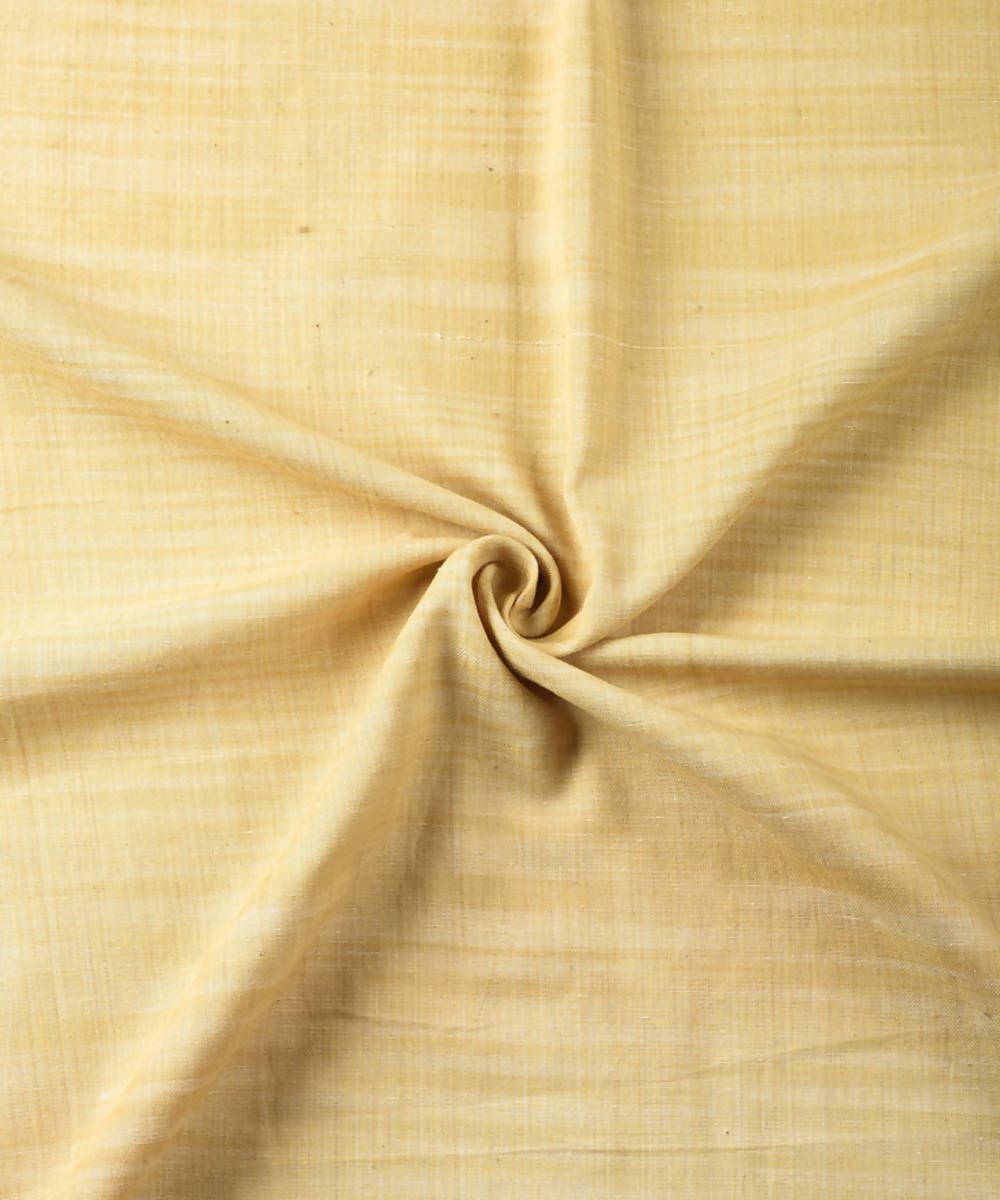 Light yellow natural vegetable dyed cotton handwoven fabric