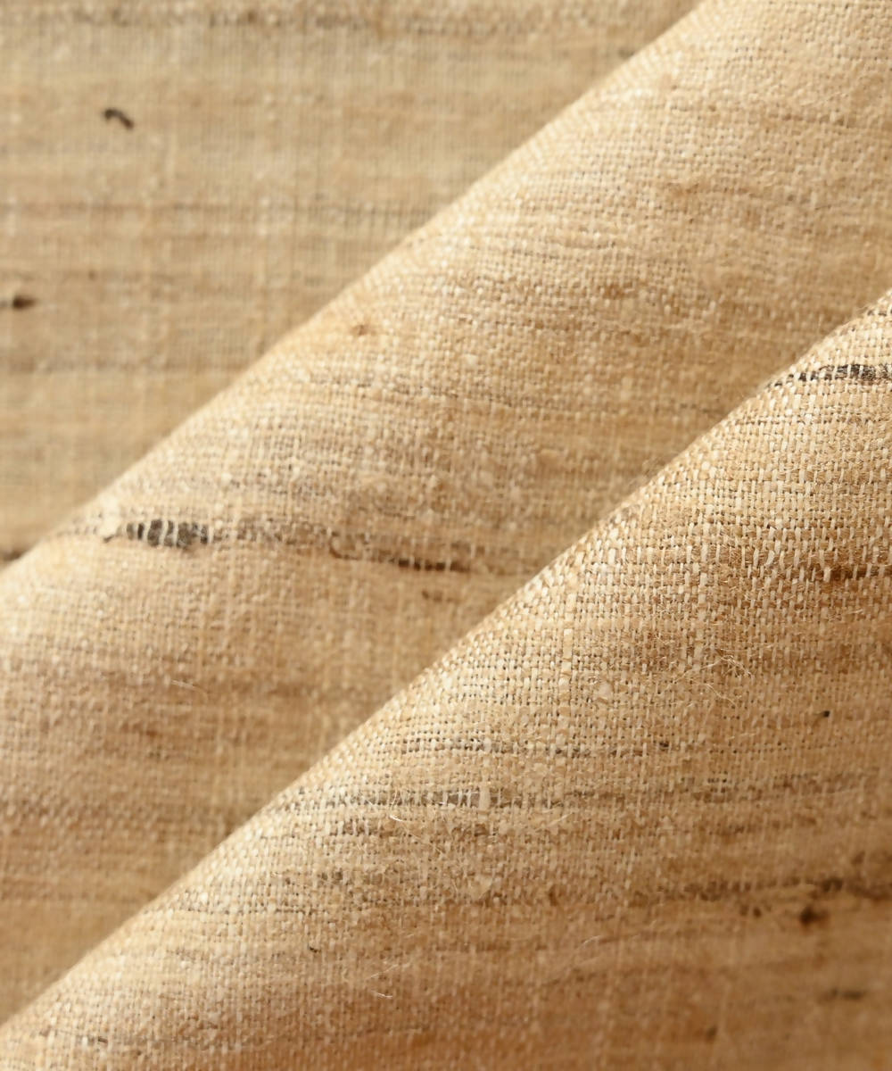 Natural beige handwoven silk fabric