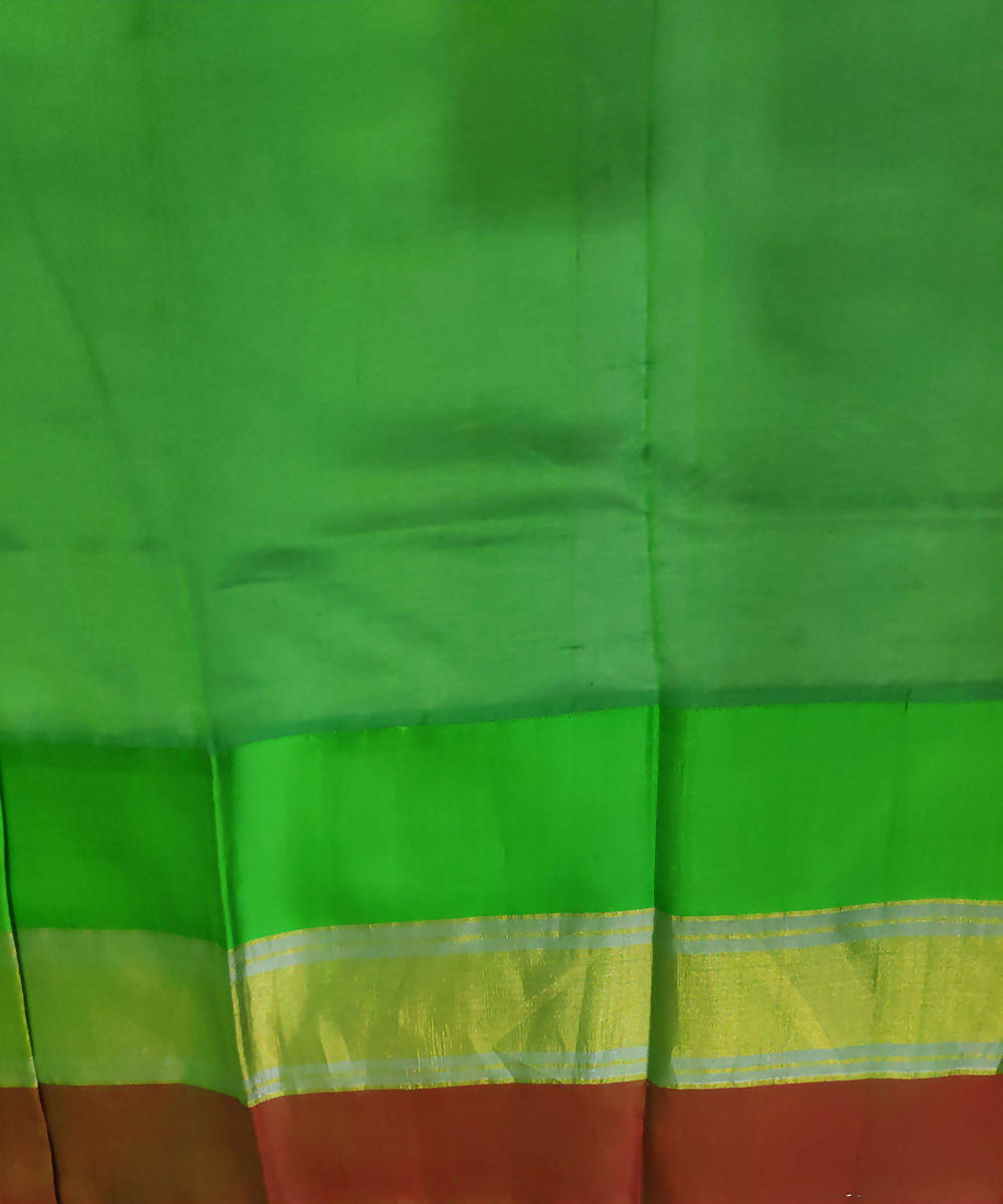 yellow green handwoven venkatagiri cotton silk saree
