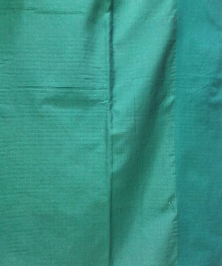 Bengal handspun handwoven cotton cream and green saree