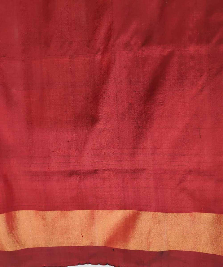 Azure white red handloom silk pochampally ikat saree