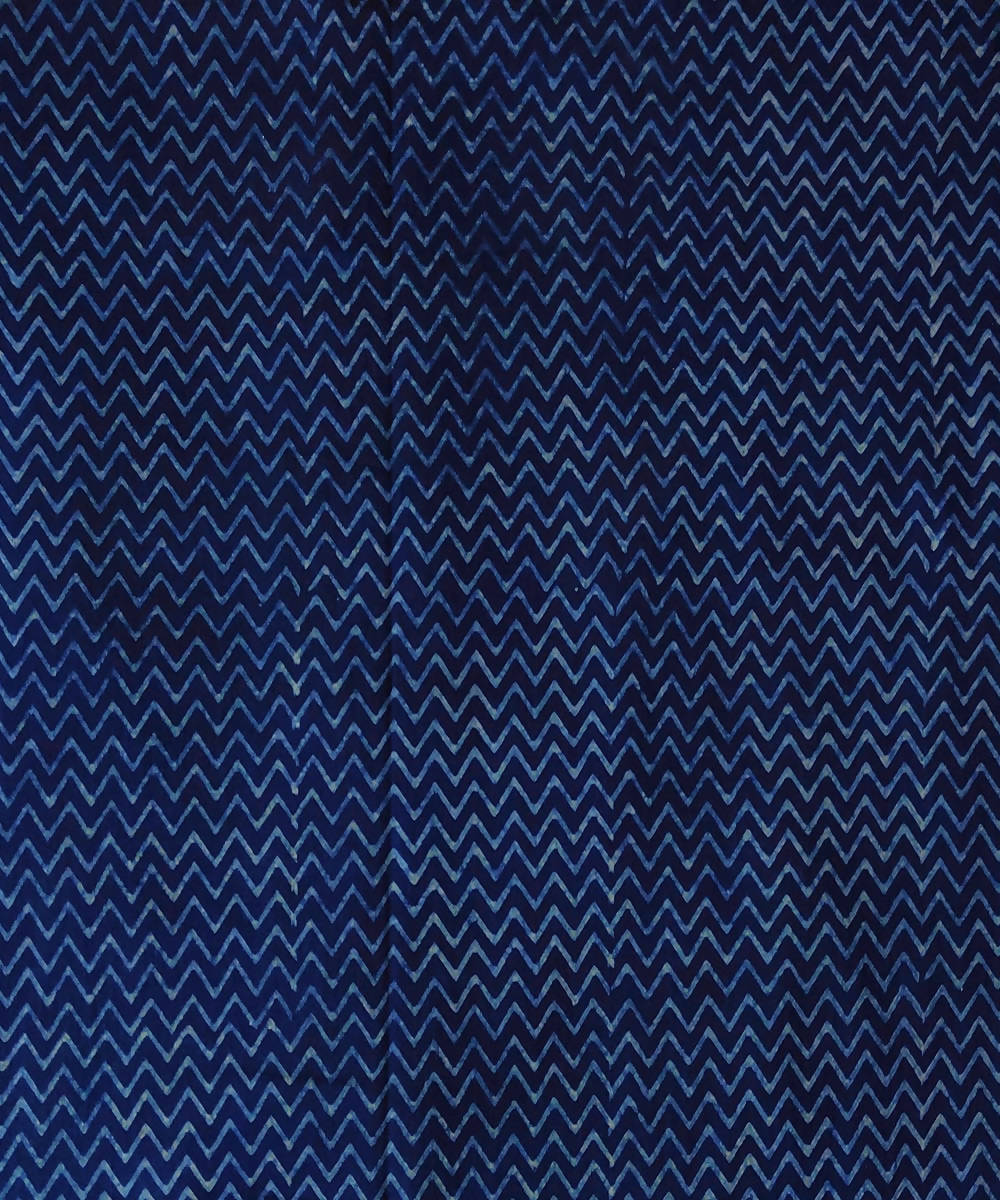 Navy blue natural dye dabu handblock print handspun handloom cotton fabric(2.5m per qty)