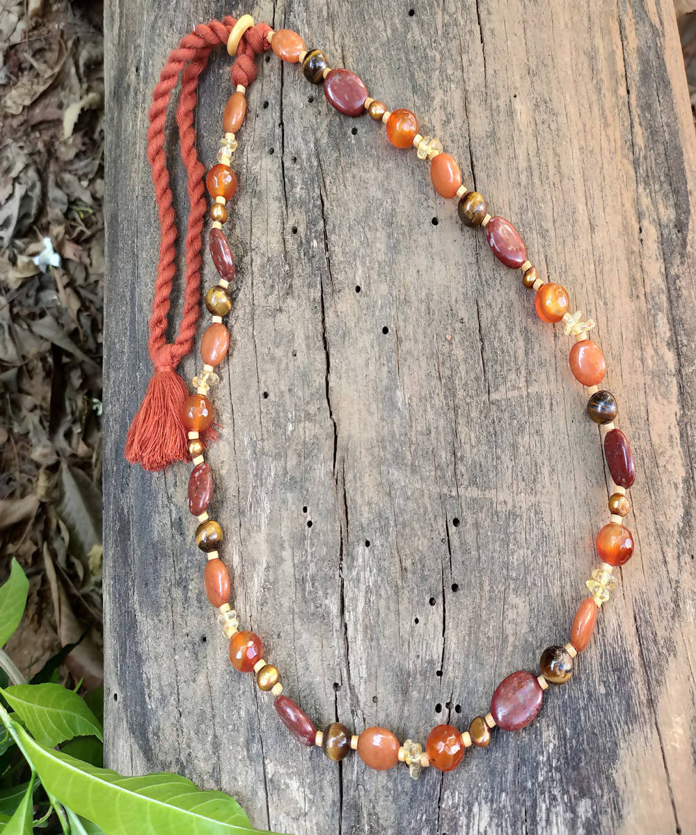 handcrafted multicolor gemstone necklace