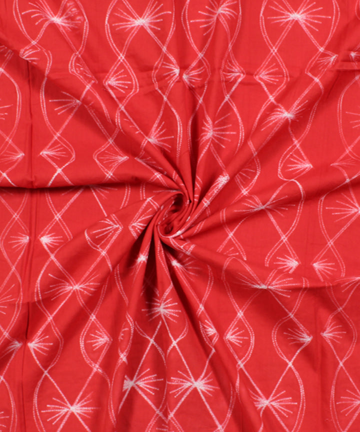 2.5m Red cotton tie dye shibori kurta material