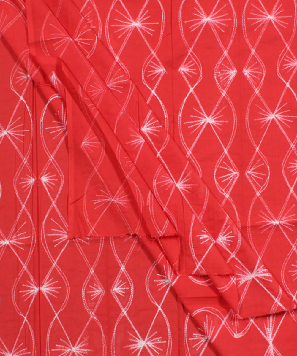 2.5m Red cotton tie dye shibori kurta material