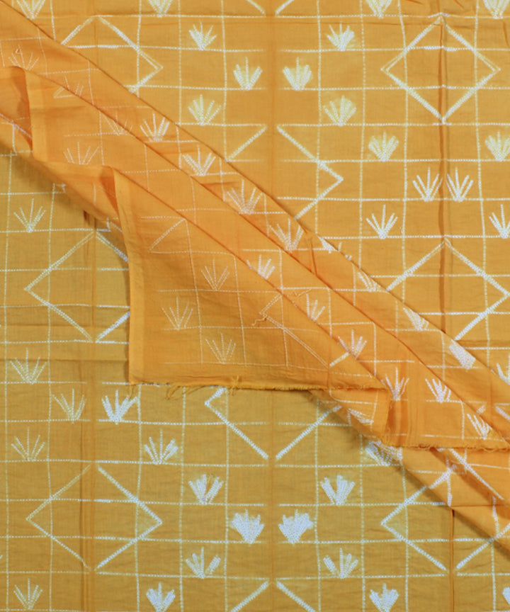 2.5m Yellow cotton tie dye shibori kurta material