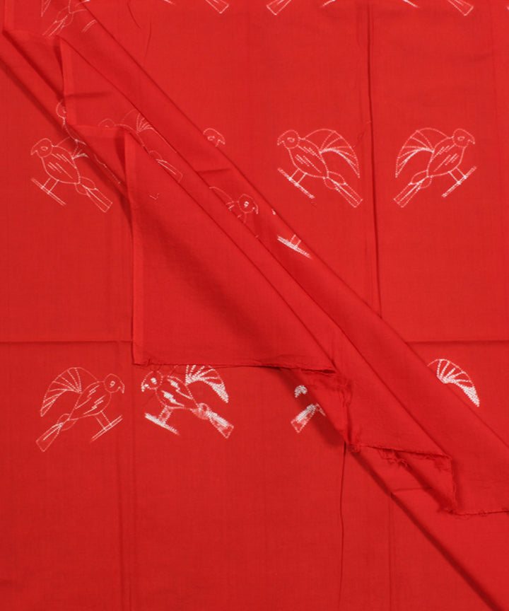 2.5 m Red tie dye cotton shibori kurta material
