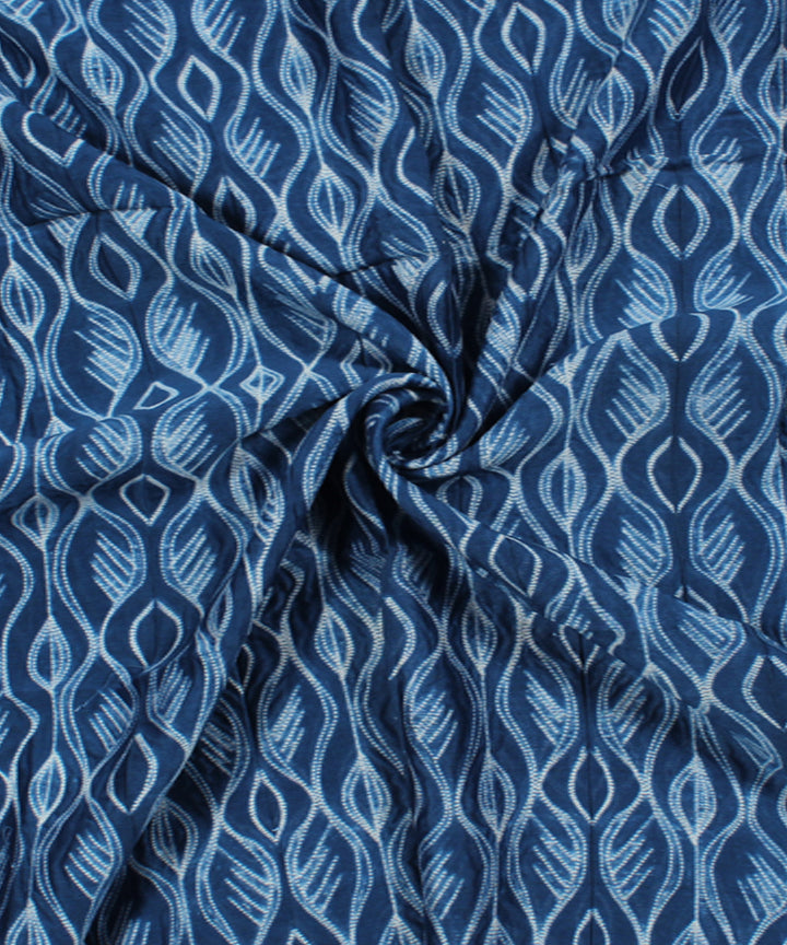 2.5m Blue tie dye cotton silk shibori kurta material