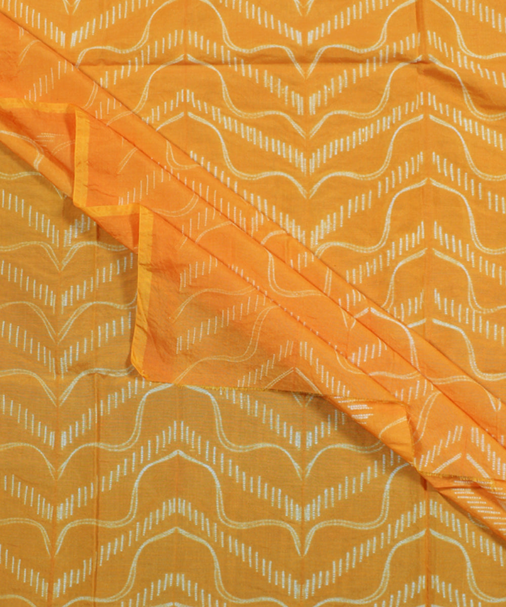 2.5m Yellow tie dye cotton silk shibori kurta material