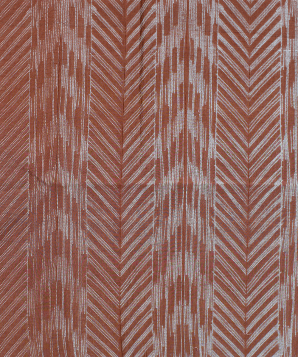2.5m Brown mauve tie dye cotton silk shibori kurta material