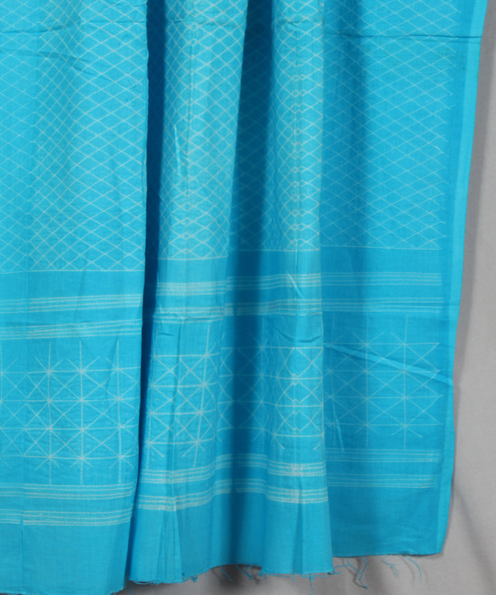 Blue hand crafted cotton tie dye shibori dupatta