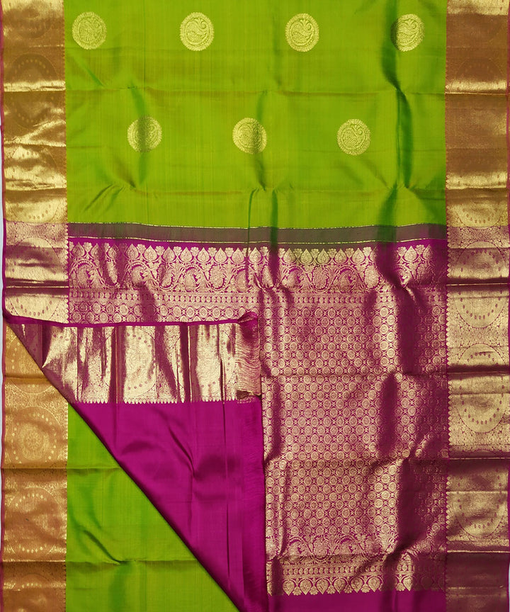 Light green handloom kanchi silk saree
