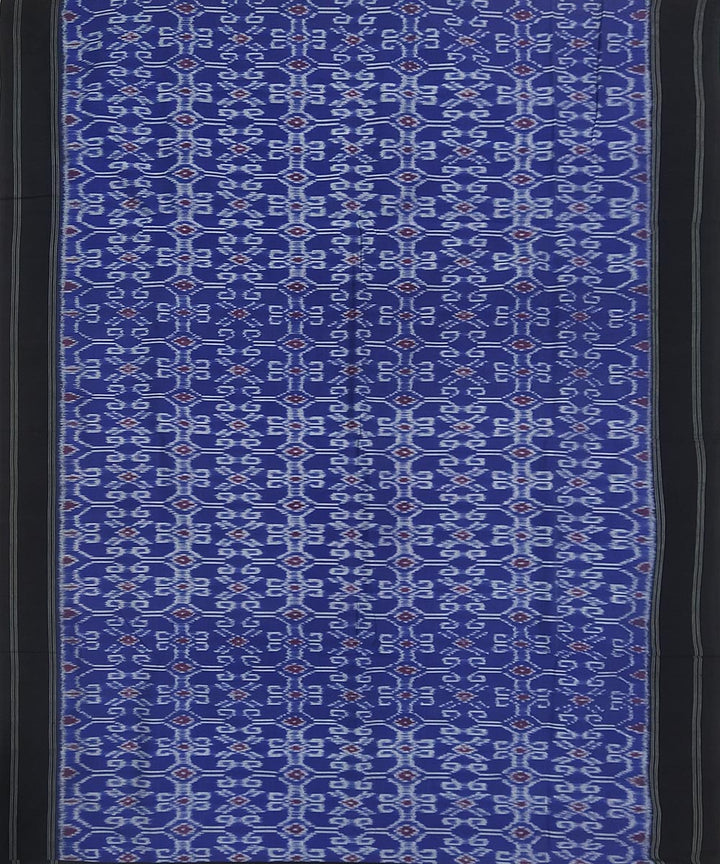 Navy blue and black cotton handwoven pochampally ikat saree