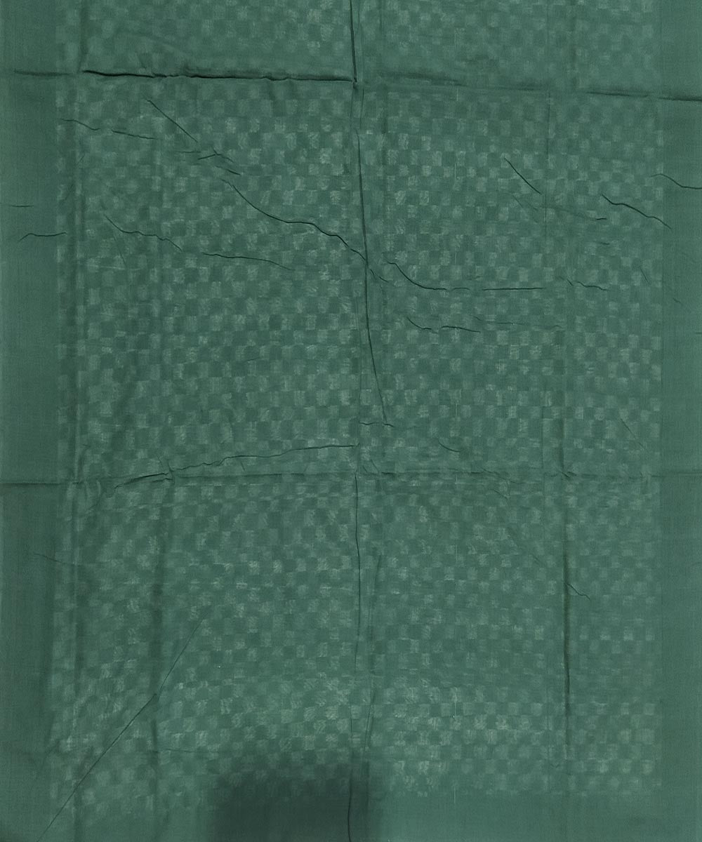 White and green cotton handloom pochampally ikat saree