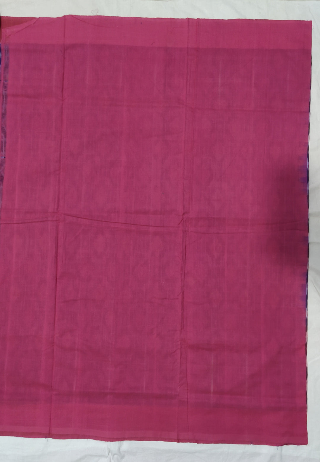 Navy blue and pink cotton handwoven pochampally ikat saree