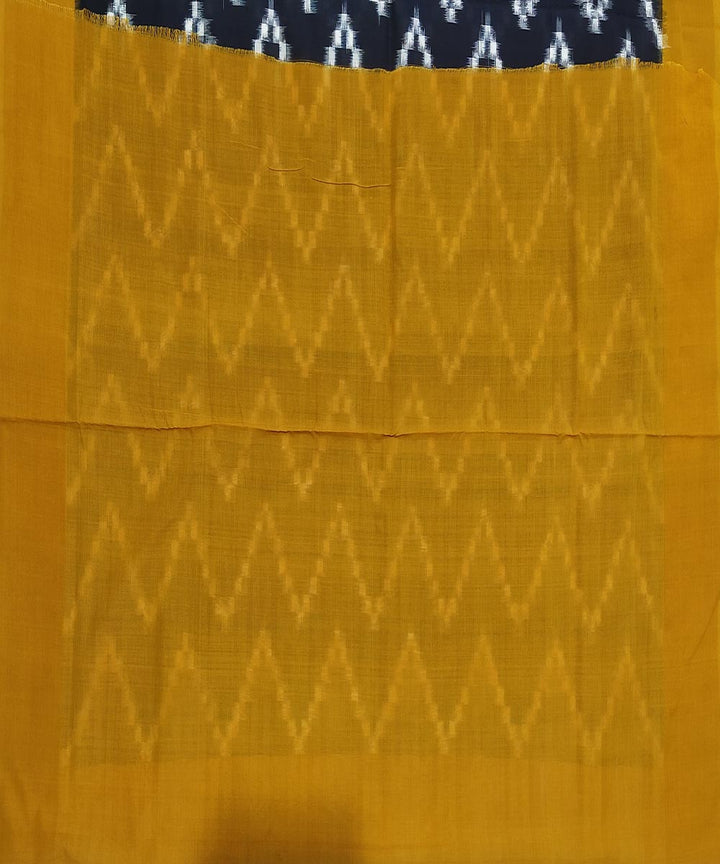 Black and mustard cotton handloom pochampally ikat saree