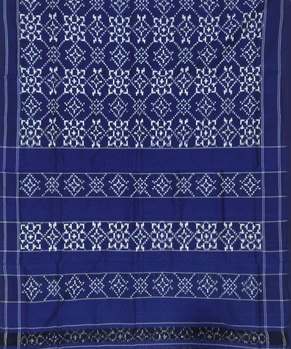Navy blue teliya inspired cotton handloom pochampally ikat saree