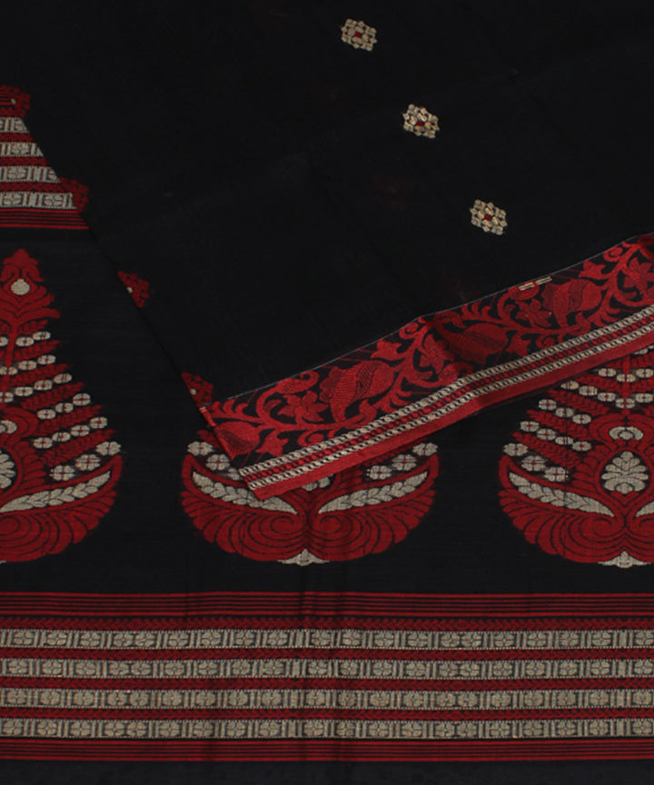 Black multicolor handloom cotton bengal tangail saree