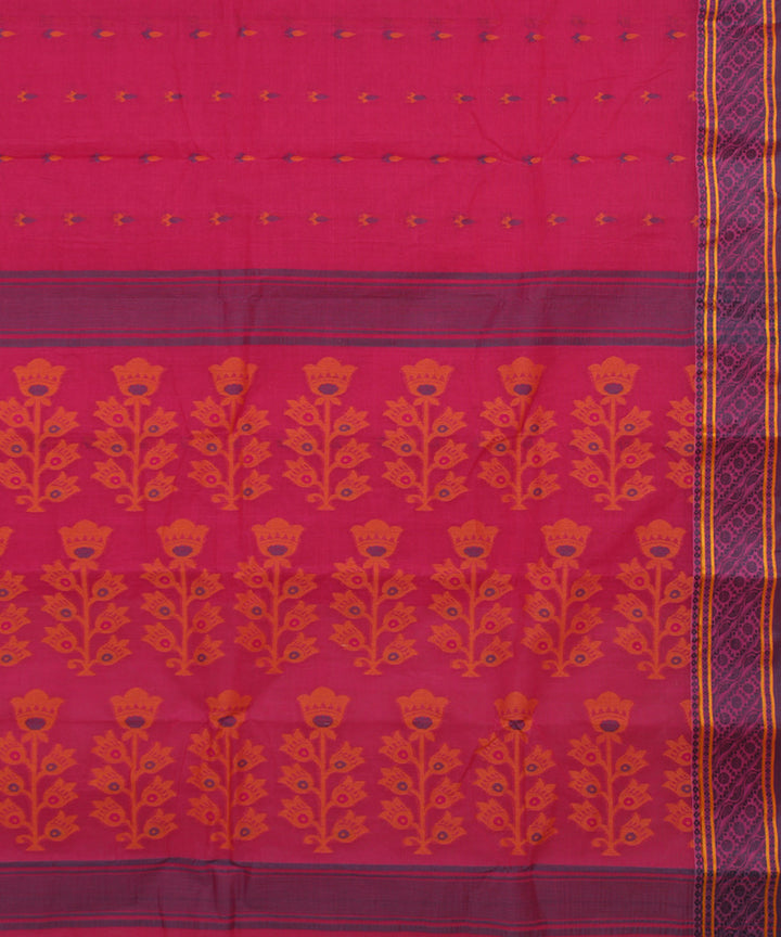 Pink handloom cotton bengal tangail saree