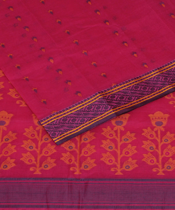 Pink handloom cotton bengal tangail saree