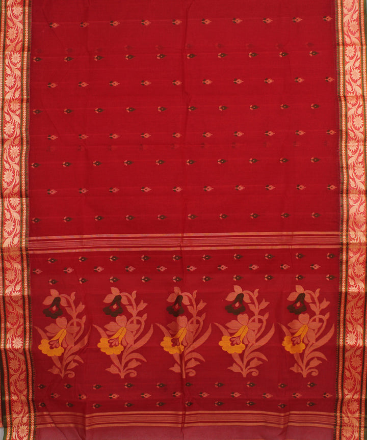 Red handloom cotton bengal tangail saree