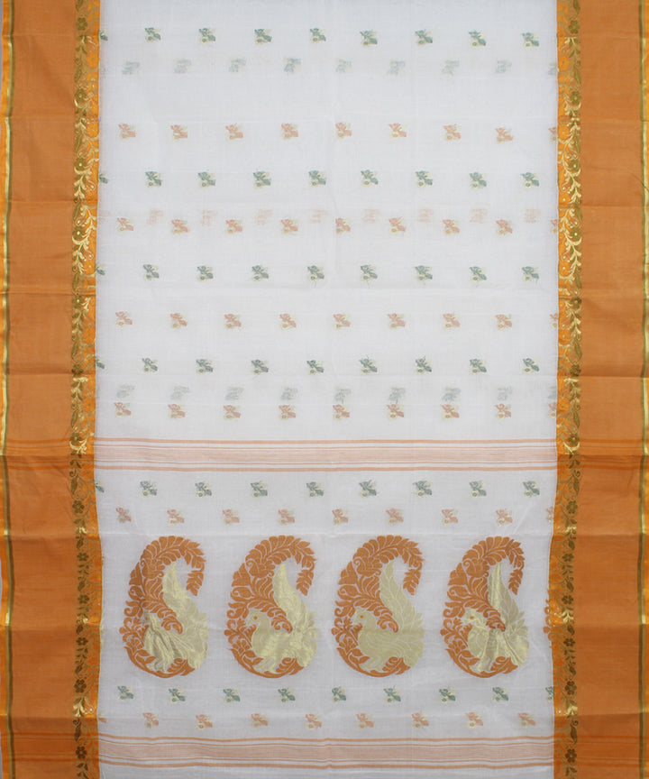 White gold handloom cotton bengal tangail saree