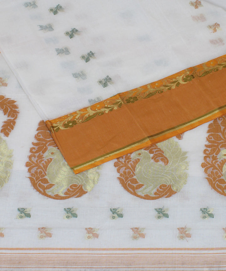 White gold handloom cotton bengal tangail saree