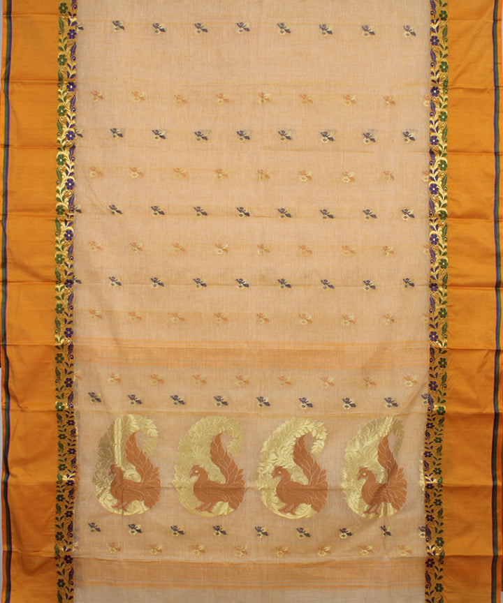 Sand brown handloom cotton bengal tangail saree